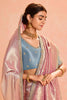 Delightful Pink Zari Weaving Silk Reception Wear Saree With Blouse