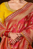 Dazzling Red Zari Weaving Silk Wedding Wear Saree With Blouse