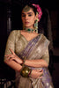 Wonderful Lavender Zari Weaving Silk Event Wear Saree With Blouse