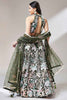 Amazing Olive Green Sequins Net Mehendi Wear Lehenga Choli