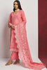 Glamorous Peach Embroidered Organza Festival Wear Pant Suit