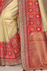 Winsome Cream Patola Kanjivaram Weaving Event Wear Saree With Blouse