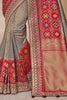 Lovable Grey Patola Kanjivaram Weaving Wedding Wear Saree With Blouse