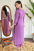 Shocking Purple Thread Embroidered Viscose Straight Suit With Dupatta