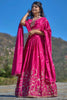 Lovely Rani Pink Sequins Chinon Wedding Wear Lehenga Choli