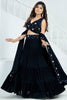 Captivating Black Georgette Party Wear Lehenga With Dupatta