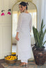 Stunning White Thread Embroidered Viscose Traditional Pant Suit