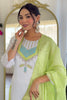 Stunning White Thread Embroidered Viscose Traditional Pant Suit