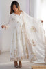 Wonderful Off-White Sequins Chinon Festival Wear Anarkali Suit