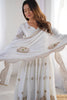 Wonderful Off-White Sequins Chinon Festival Wear Anarkali Suit