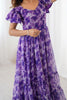 Outstanding Purple Printed Georgette Casual Wear Dress
