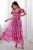 Amazing Rani Pink Printed Georgette Casual Wear Dress