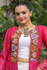 Excellent Pink Gamthi Work Georgette Navratri Wear Shrug