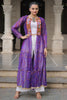 Outstanding Purple Bandhani Printed Georgette Festival Wear Shrug