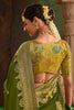 Shocking Olive Green Zari Weaving Silk Mehendi Wear Saree With Blouse