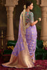 Lovable Lavender Zari Weaving Silk Engagement Wear Saree With Blouse