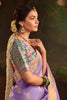 Lovable Lavender Zari Weaving Silk Engagement Wear Saree With Blouse