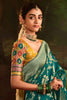 Fabulous Teal Green Zari Weaving Silk Wedding Wear Saree With Blouse