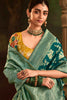 Fabulous Teal Green Zari Weaving Silk Wedding Wear Saree With Blouse