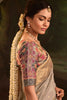 Wonderful Grey Zari Weaving Silk Function Wear Saree With Blouse