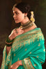 Wonderful Teal Green Zari Weaving Silk Event Wear Saree With Blouse