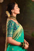 Wonderful Teal Green Zari Weaving Silk Event Wear Saree With Blouse