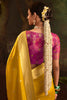 Striking Mustard Color Zari Weaving Silk Haldi Wear Saree With Blouse