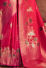 Fabulous Pink Color Zari Weaving Banarasi Silk Festival Wear Saree