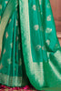 Magnetic Teal Green Zari Weaving Banarasi Silk Event Wear Saree