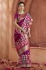 Precious Purple Zari Weaving Banarasi Silk Function Wear Saree