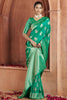 Magnetic Teal Green Zari Weaving Banarasi Silk Event Wear Saree