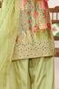 Lovable Pista Green Embroidered Chinon Event Wear Palazzo Suit