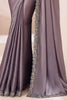 Attractive Dusty Purple Embroidered Georgette Party Wear Saree