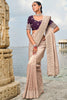 Lovable Rose Gold Mirror Work Kanjivaram Silk Bridal Wear Saree