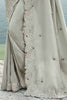 Marvelous Grey Heavy Embroidery Work Banarasi Silk Function Wear Saree