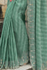 Bewitching Sea Green Cut Dana Work Tissue Silk Function Wear Saree