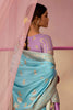 Astonishing Sky Blue Zari Weaving Silk Event Wear Saree With Blouse