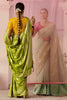 Exquisite Olive Green Zari Weaving Silk Mehendi Wear Saree With Blouse