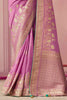 Attractive Lavender Zari Weaving Silk Function Wear Saree With Blouse