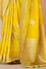 Delightful Yellow Zari Weaving Silk Haldi Wear Saree With Blouse