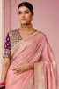 Precious Peach Zari Weaving Silk Wedding Wear Saree With Blouse