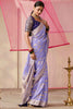 Marvelous Lavender Zari Weaving Silk Reception Wear Saree With Blouse