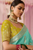 Wonderful Sea Green Zari Weaving Silk Festival Wear Saree With Blouse