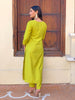 Adorable Lime Green Sequins Viscose Function Wear Pant Suit