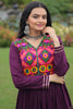 Gorgeous Purple Gamthi Work Rayon Navratri Wear Gown