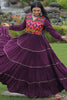 Gorgeous Purple Gamthi Work Rayon Navratri Wear Gown