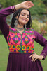 Gorgeous Purple Gamthi Work Rayon Navratri Wear Gown