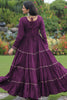 Gorgeous Purple Gamthi Work Rayon Navratri Wear Gown