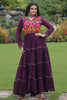 Gorgeous Purple Gamthi Work Rayon Navratri Wear Gown