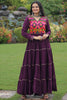 Gorgeous Purple Gamthi Work Rayon Navratri Wear Gown